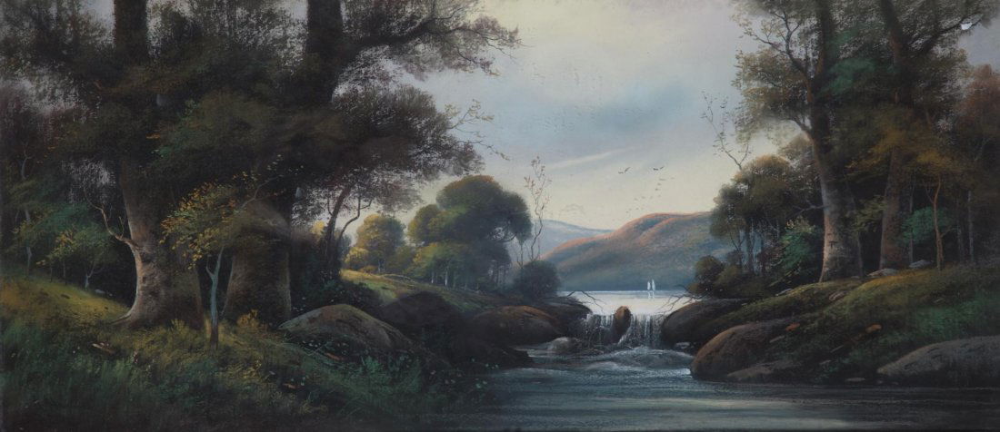 American School, Landscape, pastel on paper (1 of 5)