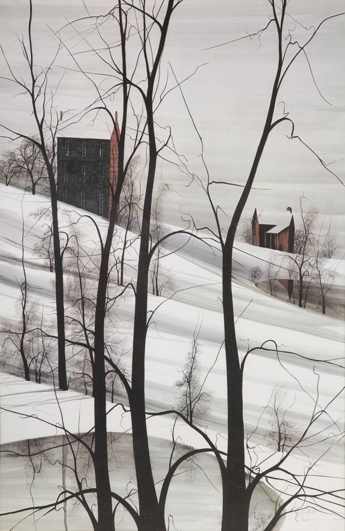 P. Buckley Moss. Winter Countryside, color print (1 of 3)