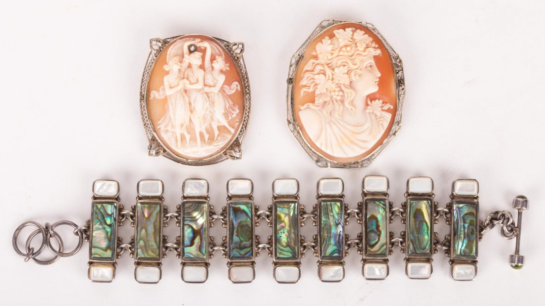 Two Cameos and a Mother-of-Pearl Bracelet by Sajen (1 of 6)