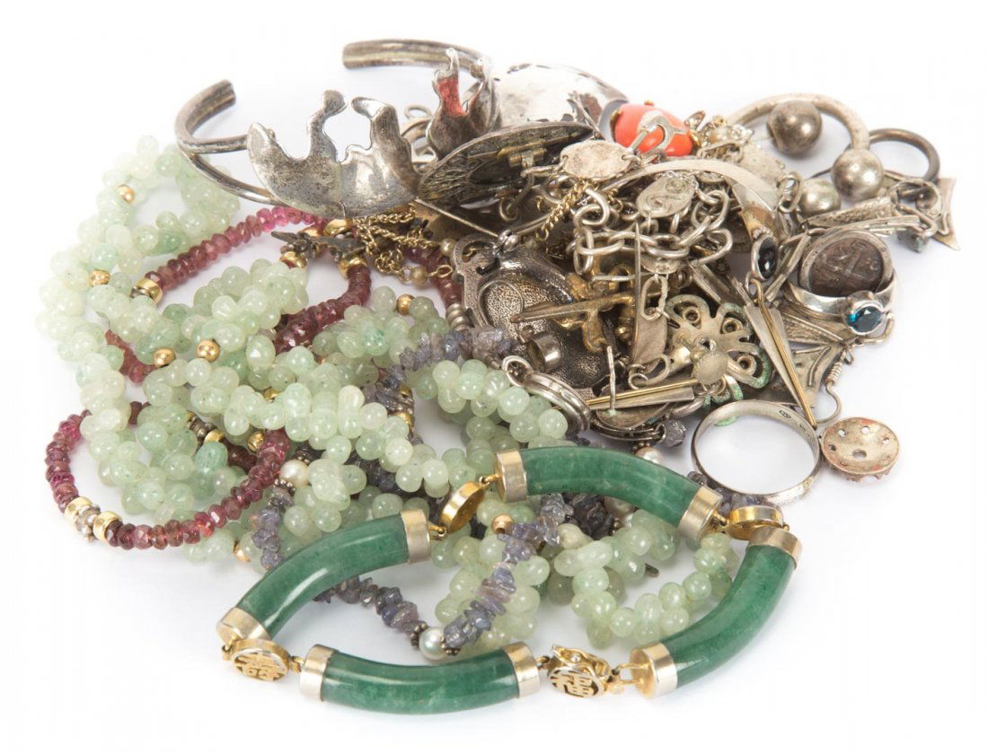 A Bag of Sterling Silver and Beaded Necklaces (1 of 4)