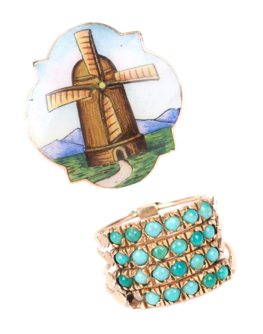 A Turquoise Stack Ring and a "Windmill" Ring (1 of 6)