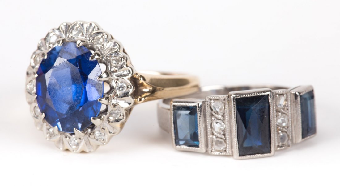 Two Lady's Sapphire and Diamond Rings (1 of 4)