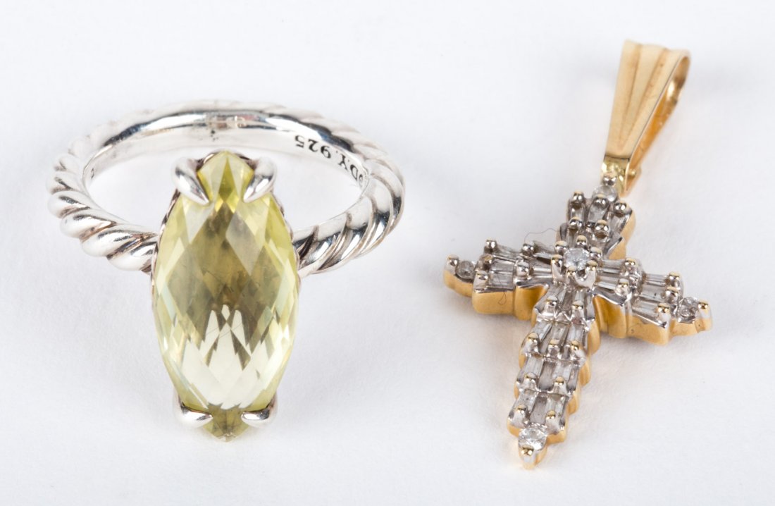 A David Yurman Ring and a Diamond Cross Pendant (1 of 6)