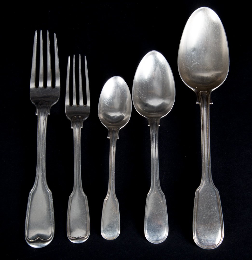 Georgian silver flatware service for six (1 of 3)