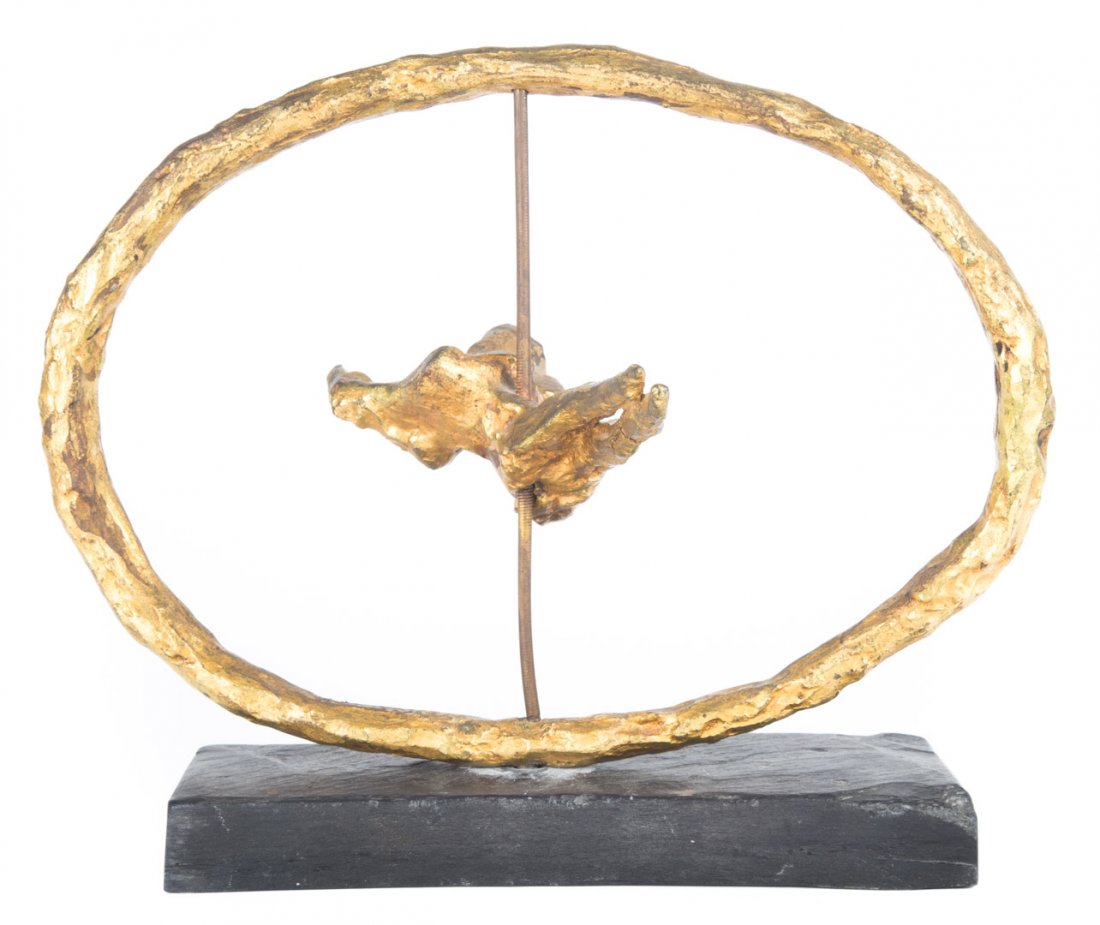 Gerard Koch gilt-bronze kinetic abstract sculpture (1 of 3)