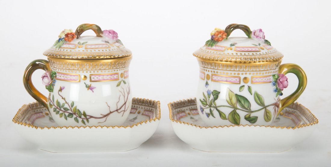 Pair Royal Copenhagen Flora Danica pot de cremes (1 of 5)
