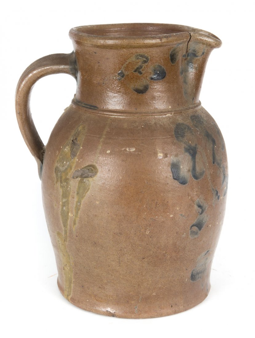 American salt glazed stoneware batter pitcher (1 of 4)