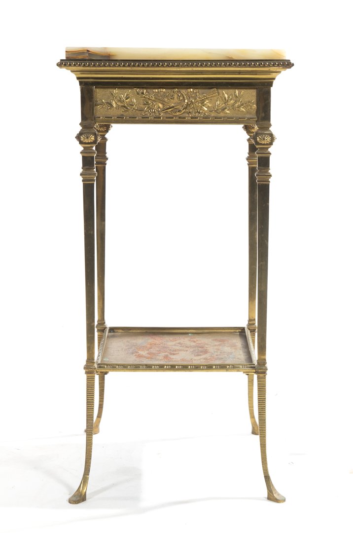 French cast brass and onyx plant stand (1 of 4)