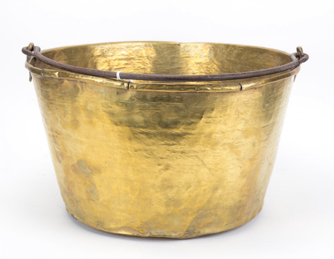 Brass and wrought iron kindling bucket (1 of 3)