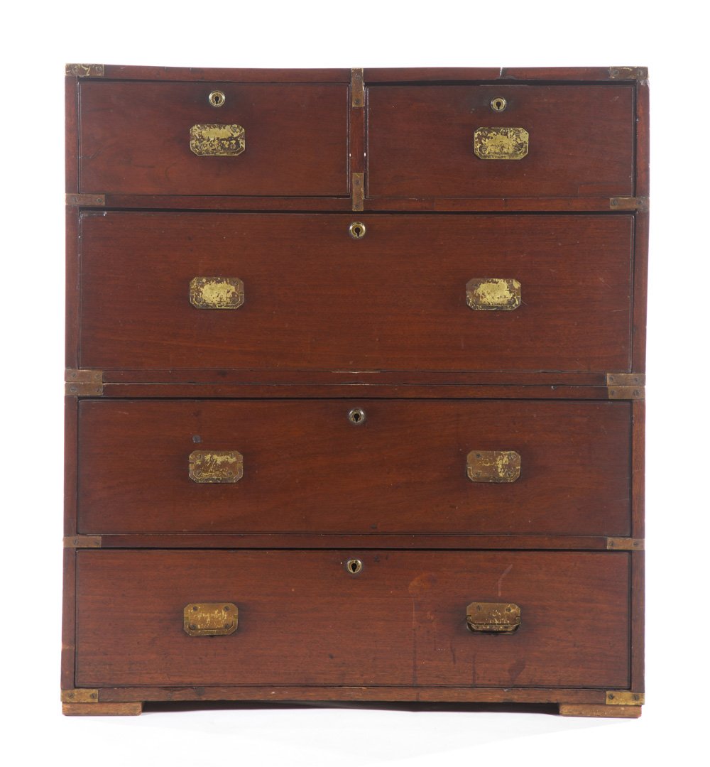 English mahogany campaign chest (1 of 4)
