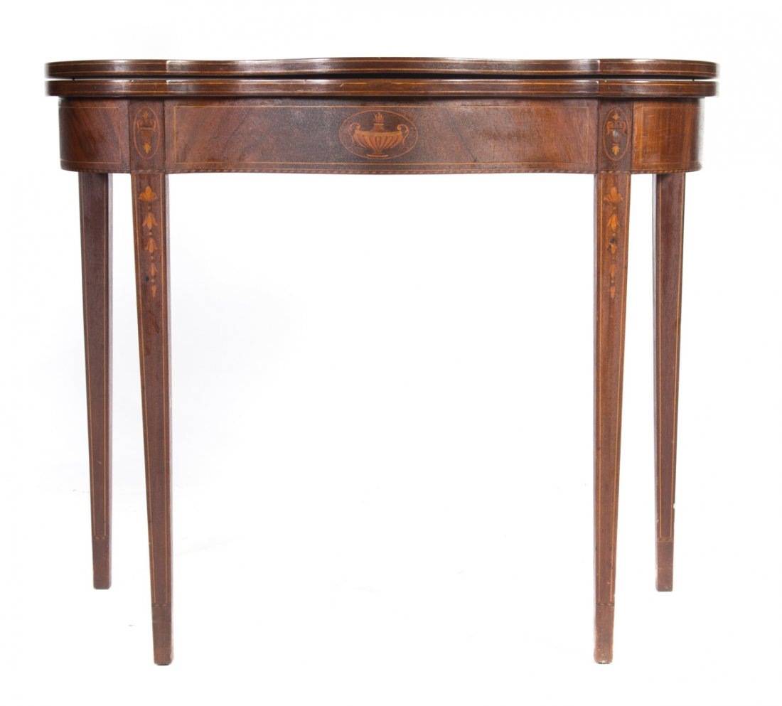 Federal style mahogany flip-top games table (1 of 5)