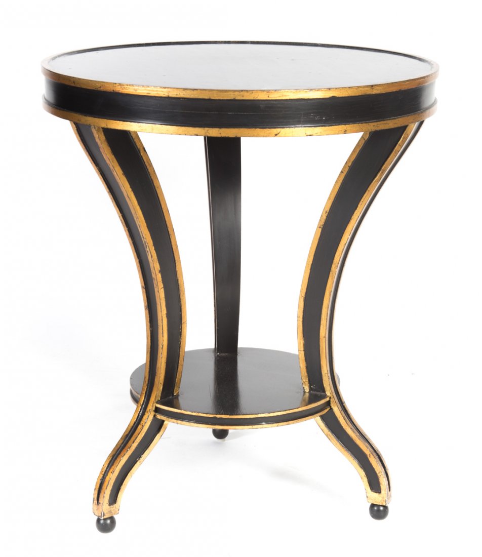 Round painted and gilt side table (1 of 3)