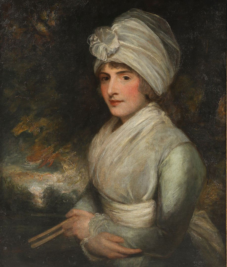 After Gilbert Stuart. Sarah Siddons, oil on canvas: Late 19th/early 20th century copy after the original in the National Portrait Gallery, London, unsigned, 30 x 25 in., framed