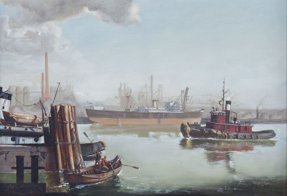 Earl Francis Hofmann "Coming In," oil on masonite (1 of 4)