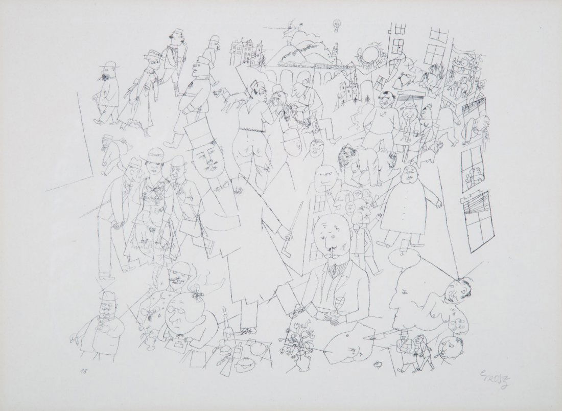 George Grosz. "Burgerliche Welt", lithograph (1 of 4)