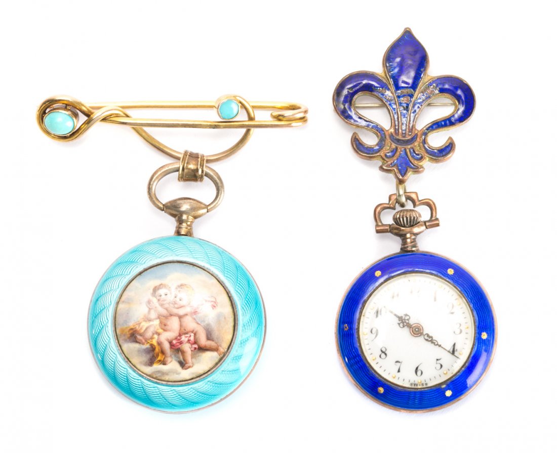 Two Lady's Pendant/Brooch Watches (1 of 5)