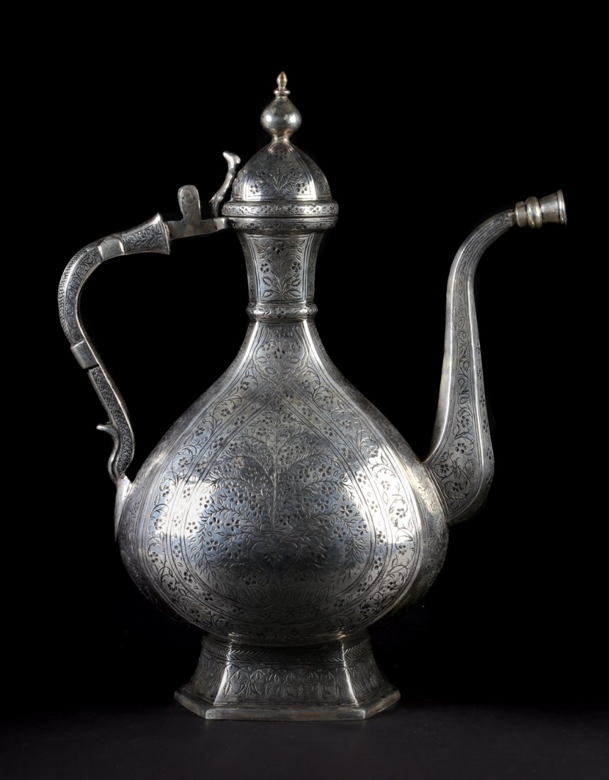 Indian silver ewer possibly Mughal period (1 of 7)