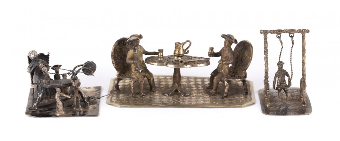 Three Dutch silver miniature dioramas (1 of 6)