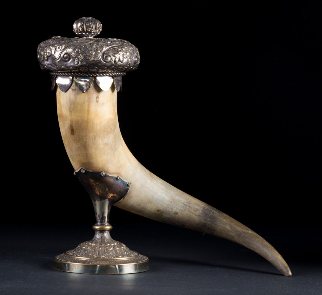 Gorham silver plated mounted horn pen holder (1 of 8)