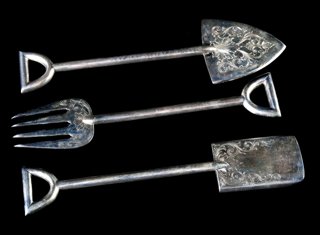Austro-Hungarian silver 3-piece serving set (1 of 6)