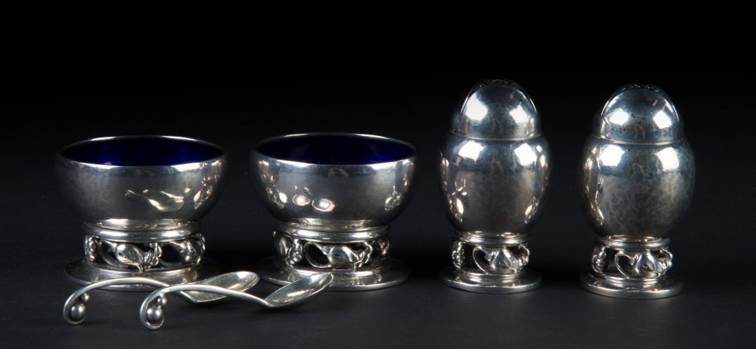 Georg Jensen "Blossom" sterling salts & peppers (1 of 5)