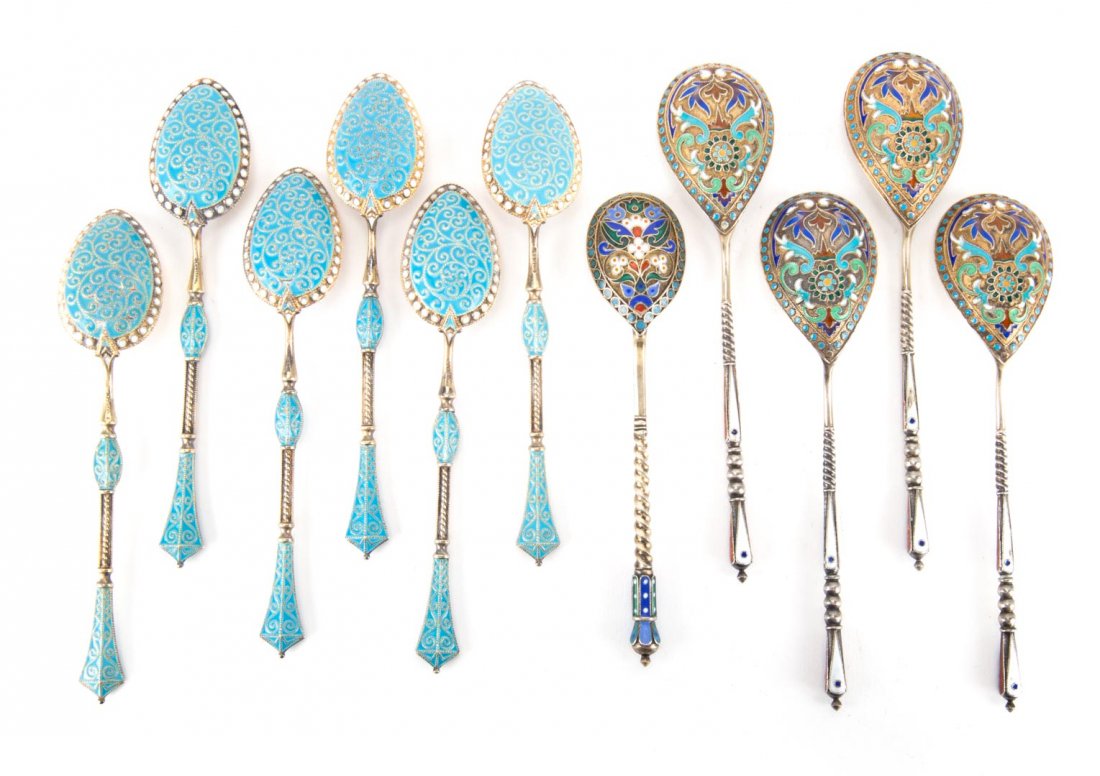 Six David Anderson enameled demitasse spoons (1 of 8)