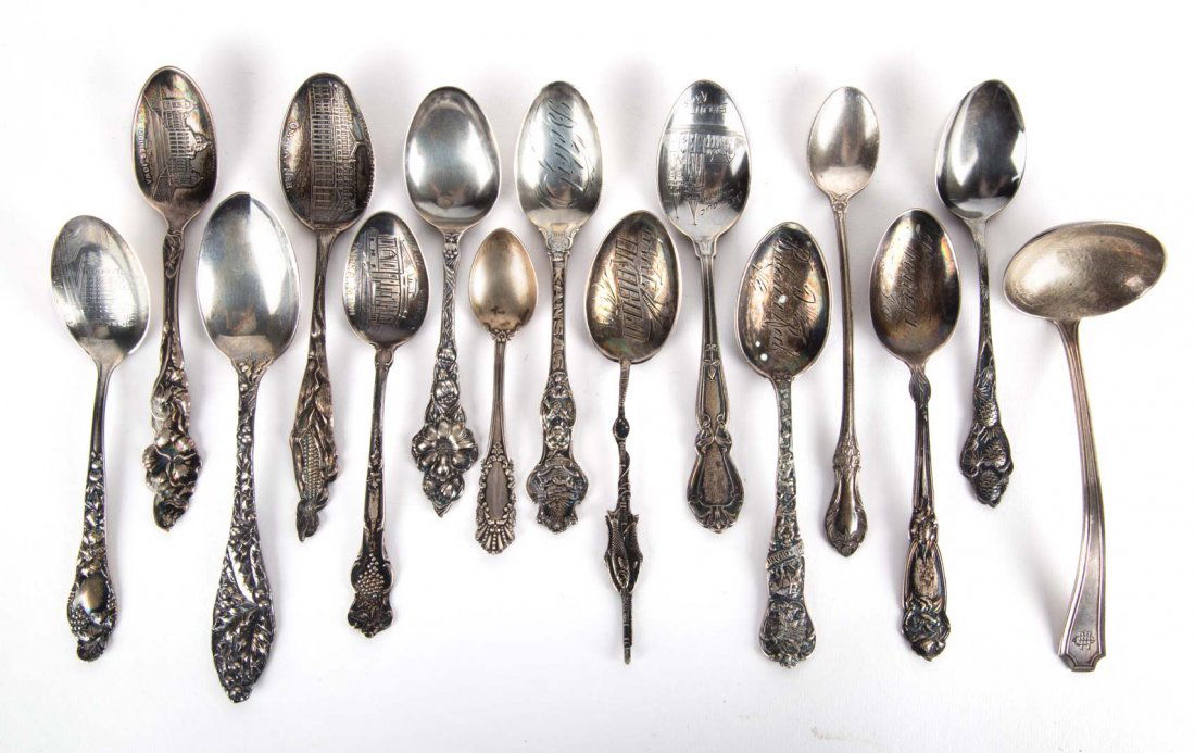 American sterling silver spoons and a ladle (1 of 7)