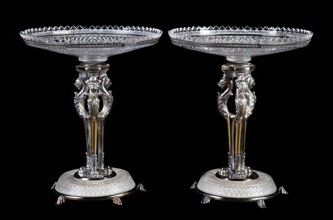 Pair of Sheffield silver-plated figural compotes (1 of 6)