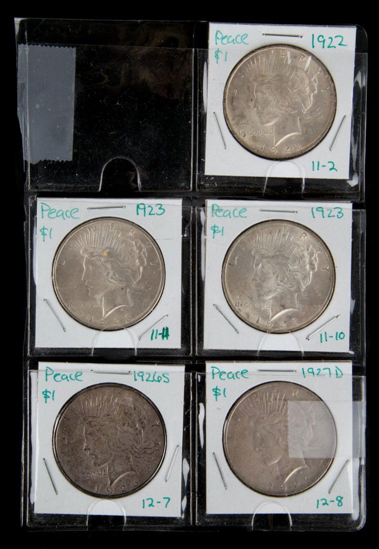[US] 5 Silver Peace Dollars (1 of 4)