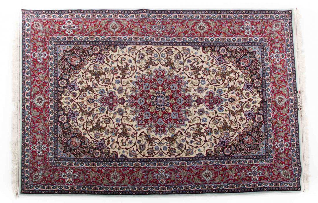 Fine Persian Ispahan rug, approx. 5.3 x 8 (1 of 4)