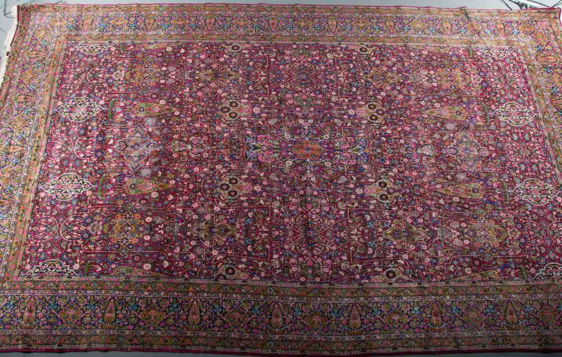 Antique Kerman Yazd carpet, approx. 12.9 x 20.5 (1 of 5)