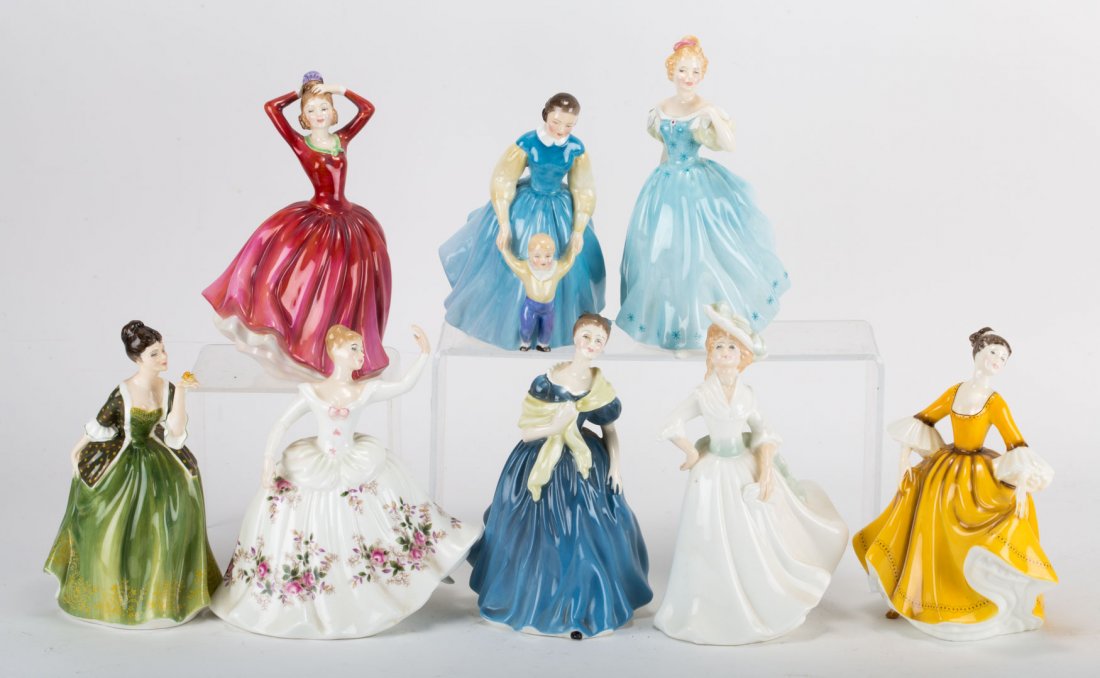 Eight Royal Doulton china figures (1 of 3)