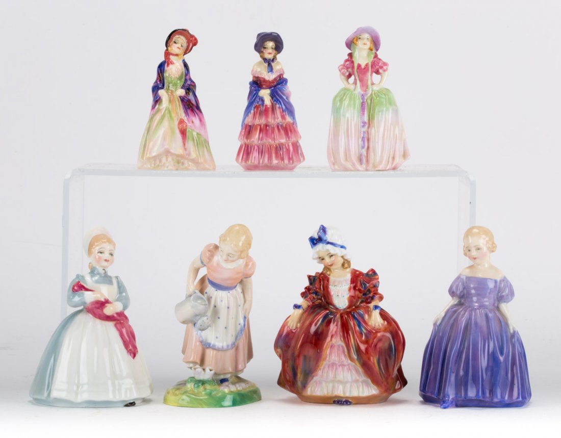 Seven Royal Doulton china figures (1 of 6)