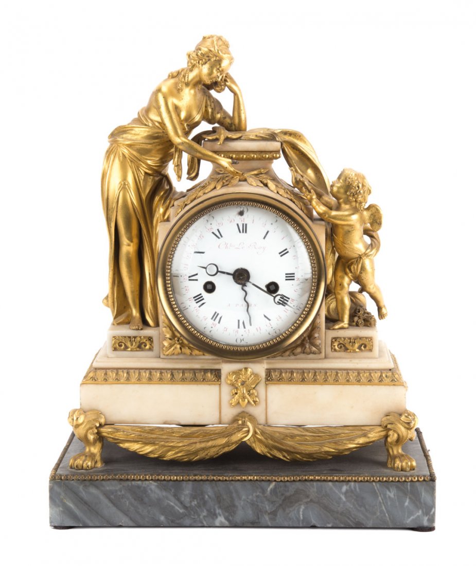 French Empire mantel clock, Charles Le Roy (1 of 7)