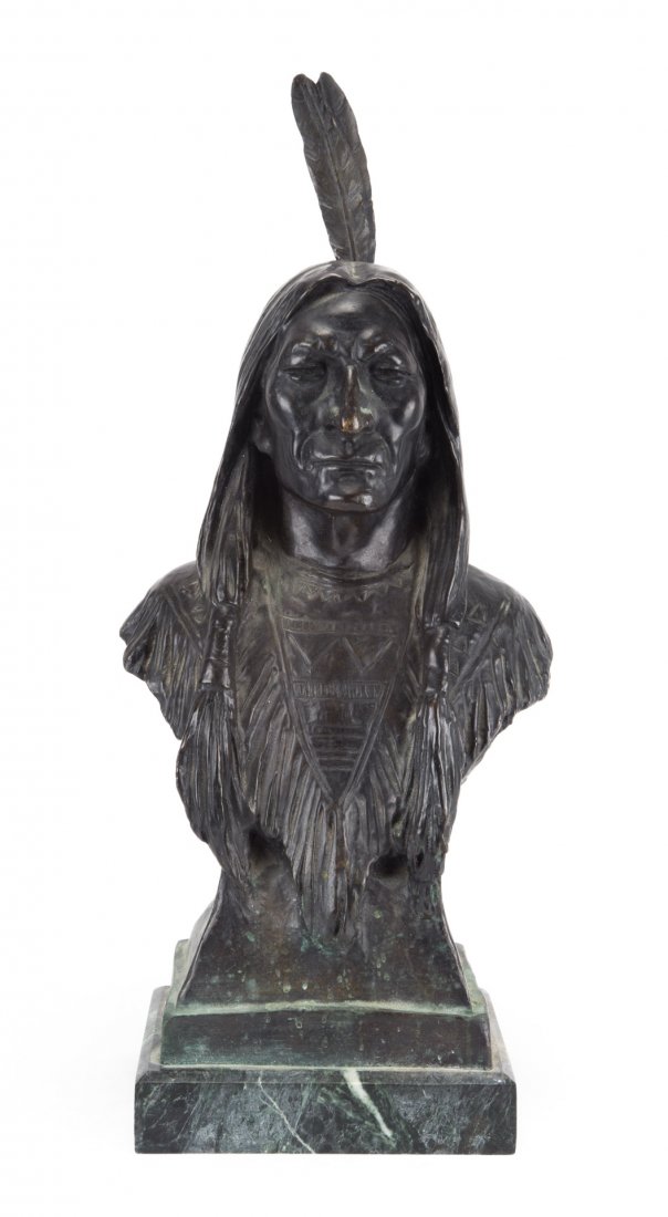 Max Bachmann. Indian Brave, bronze bust (1 of 6)
