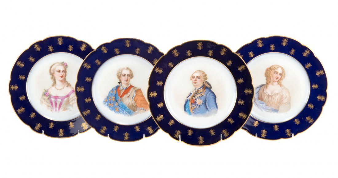Four Sevres porcelain portrait plates (1 of 3)