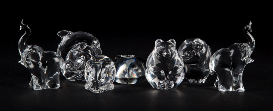 Six Steuben crystal animals and heart (1 of 7)
