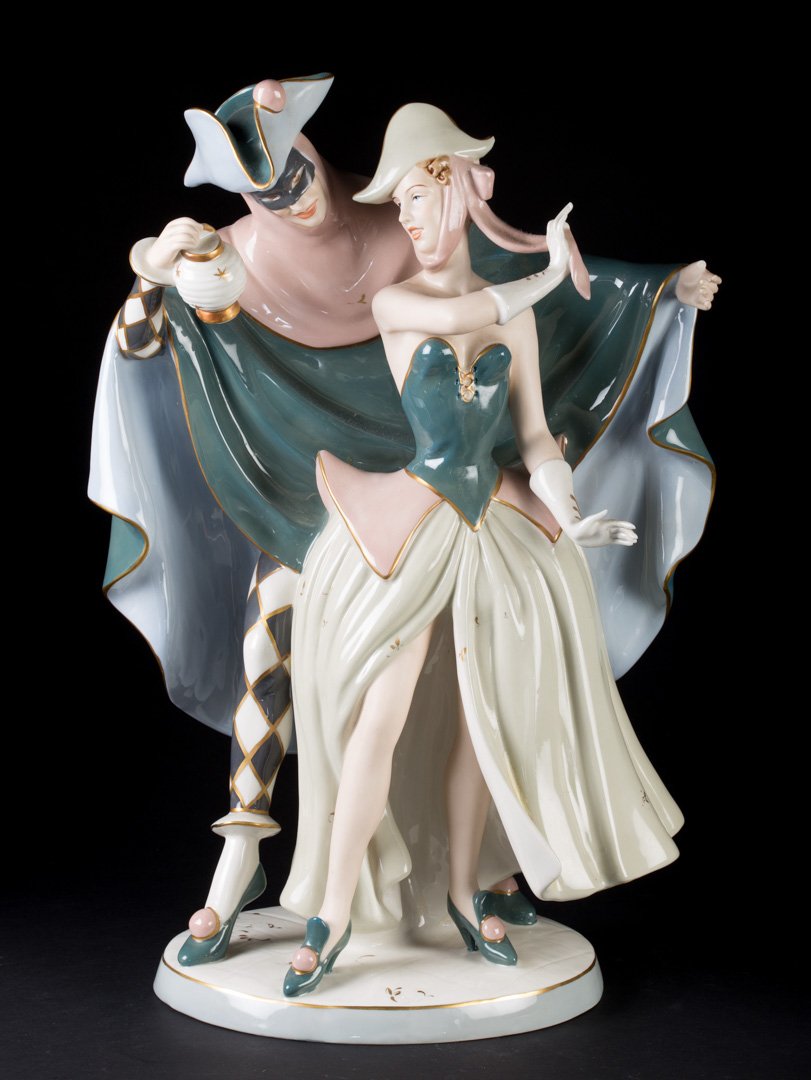 Royal Dux porcelain group: Masquerade Ball (1 of 7)