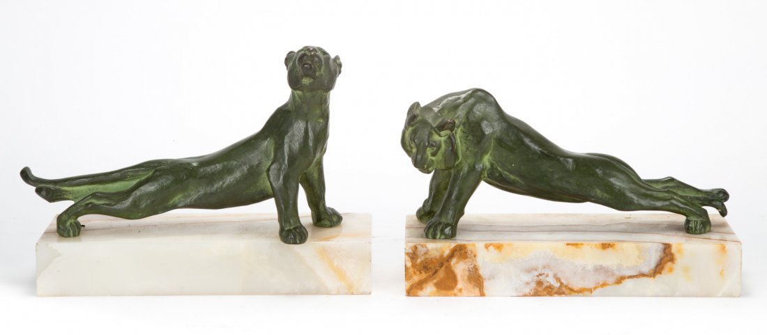 Pair French bronze tiger and tigress figures (1 of 6)