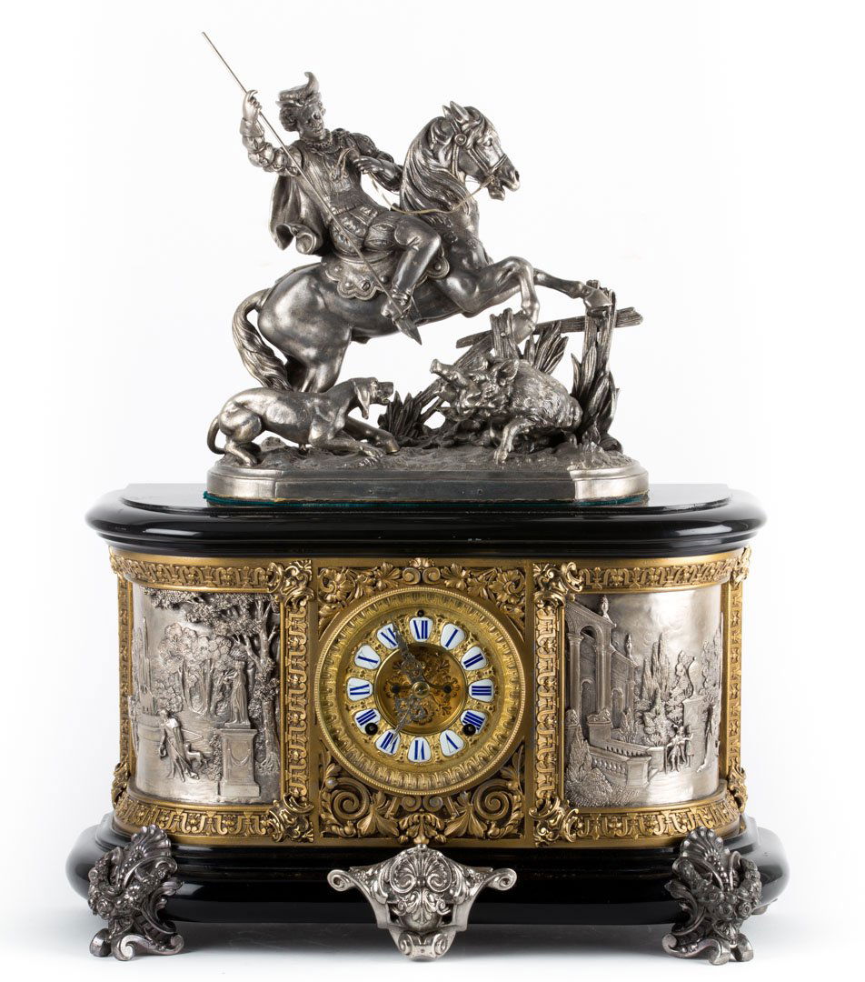 Ansonia figural mixed metal mantel clock (1 of 10)