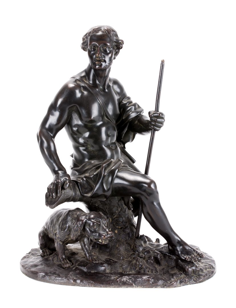 Continental School. Shepherd and Dog, bronze (1 of 4)
