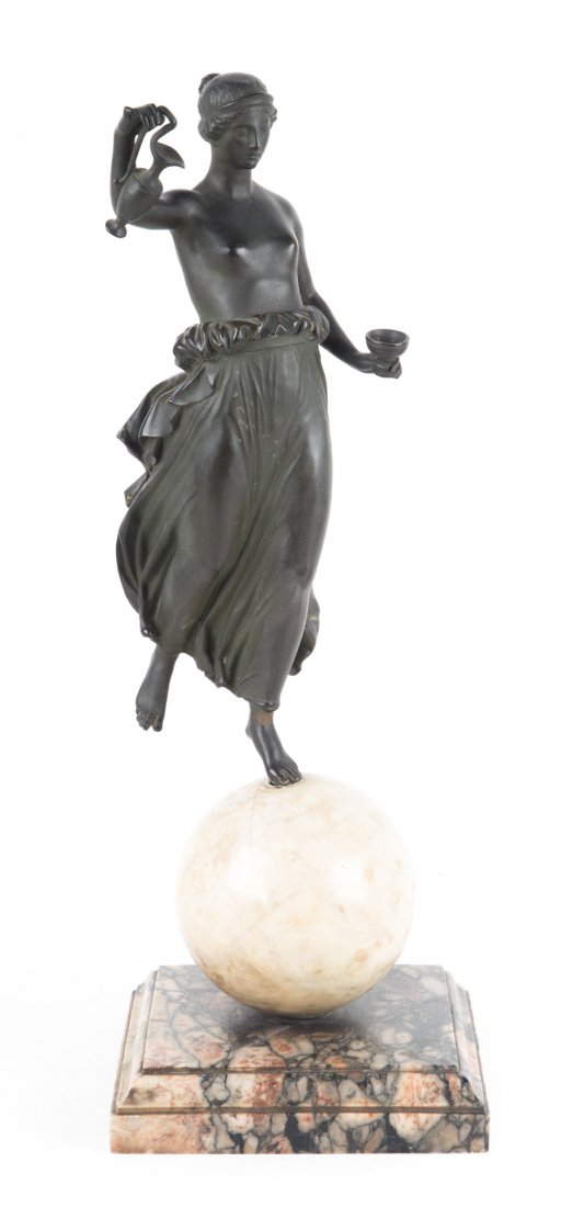 Classical style metal and marble sculpture (1 of 6)