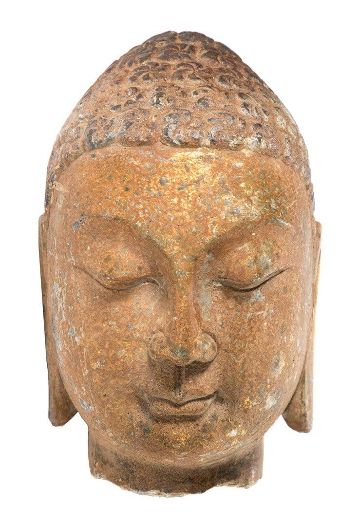 Chinese carved stone Buddha head (1 of 4)