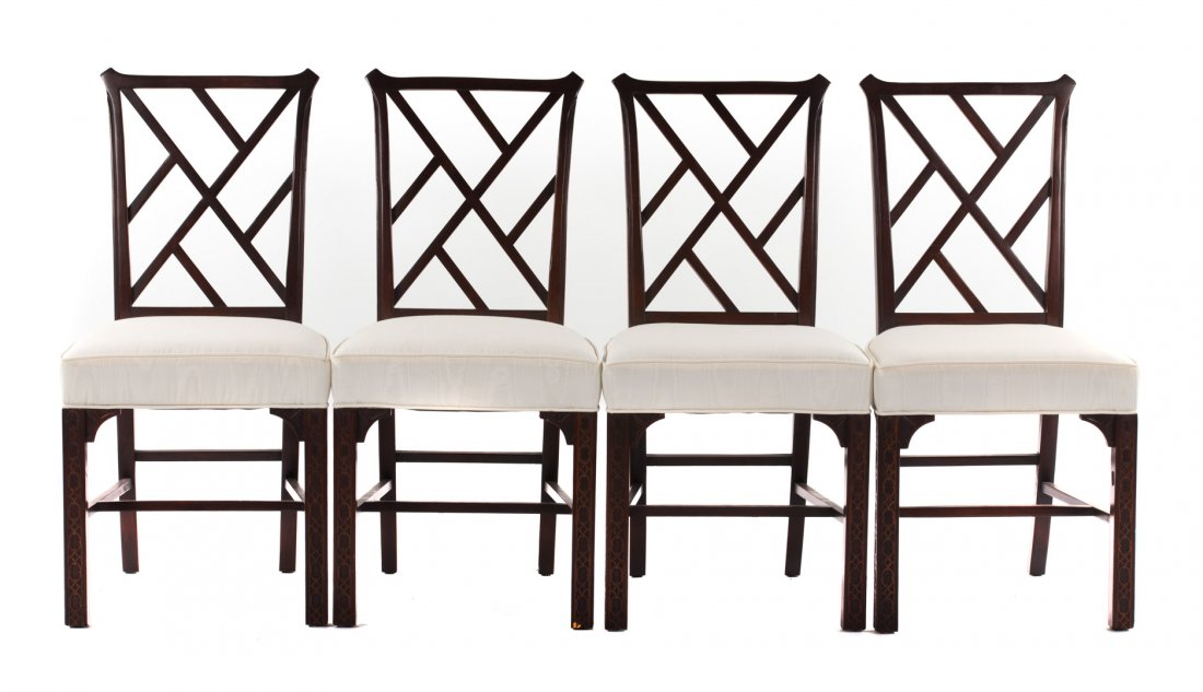 Four Chinese Chippendale style dining chairs (1 of 4)