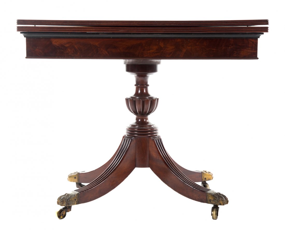 American Classical mahogany flip-top games table (1 of 6)