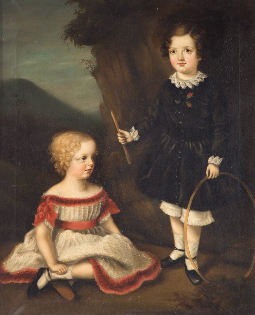 English School. Portrait of Young Girls, oil (1 of 6)