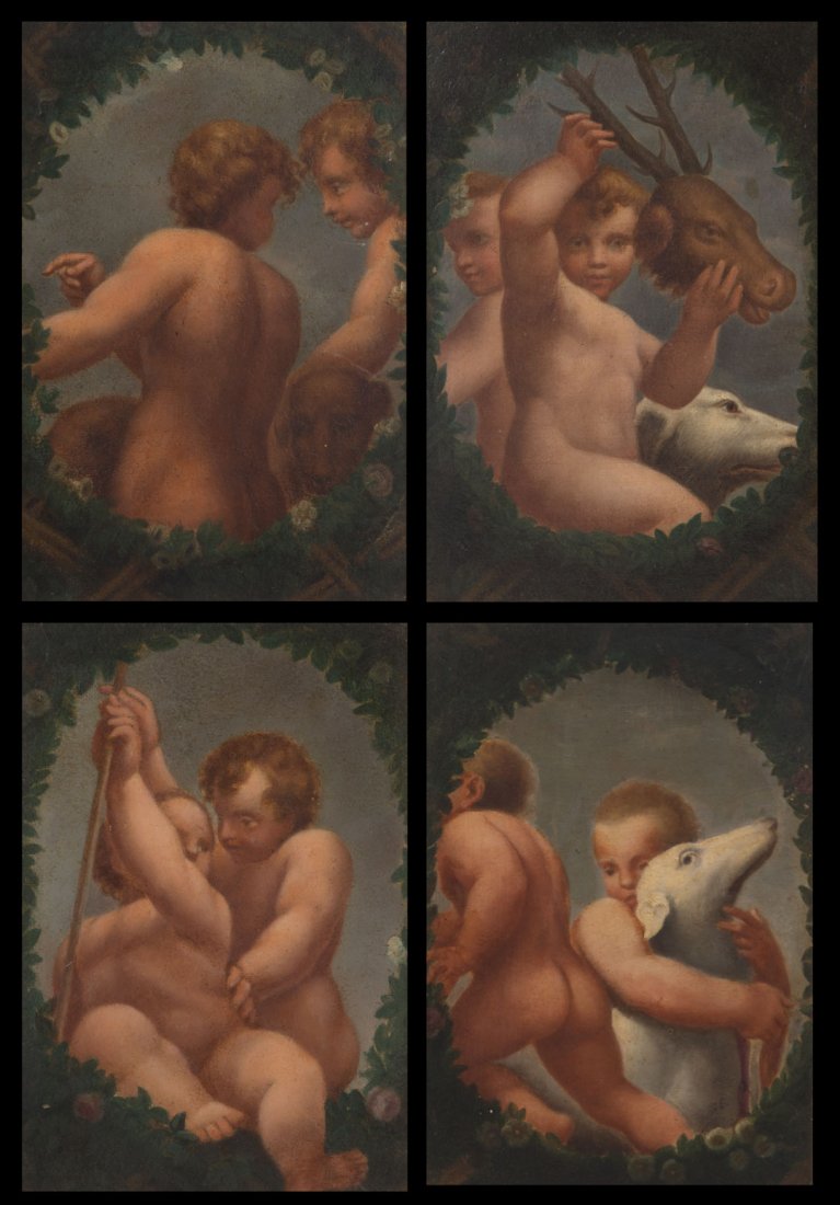 After Correggio. Four allegorical oils on canvas (1 of 7)