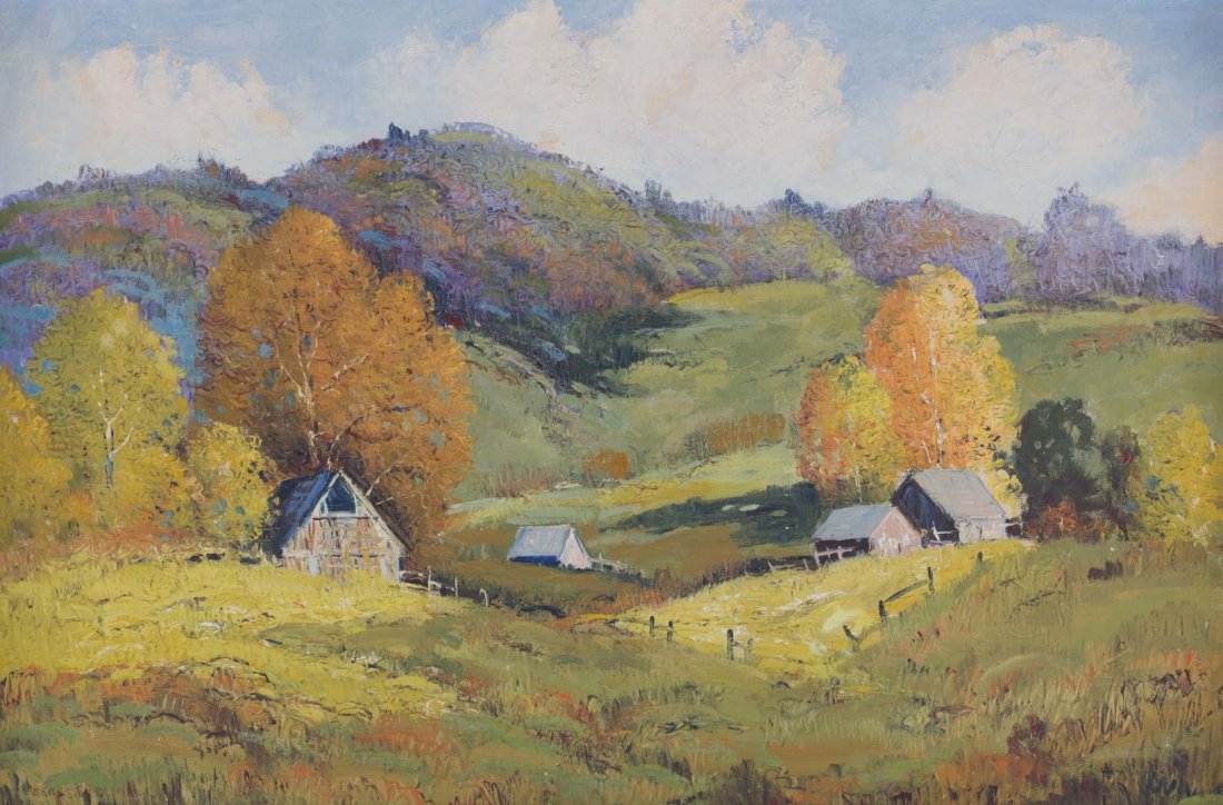 Ernest T. Fredericks. Autumnal Landscape, oil (1 of 6)