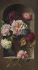 Cynthia Montefiore. Peonies in an Alcove...," oil