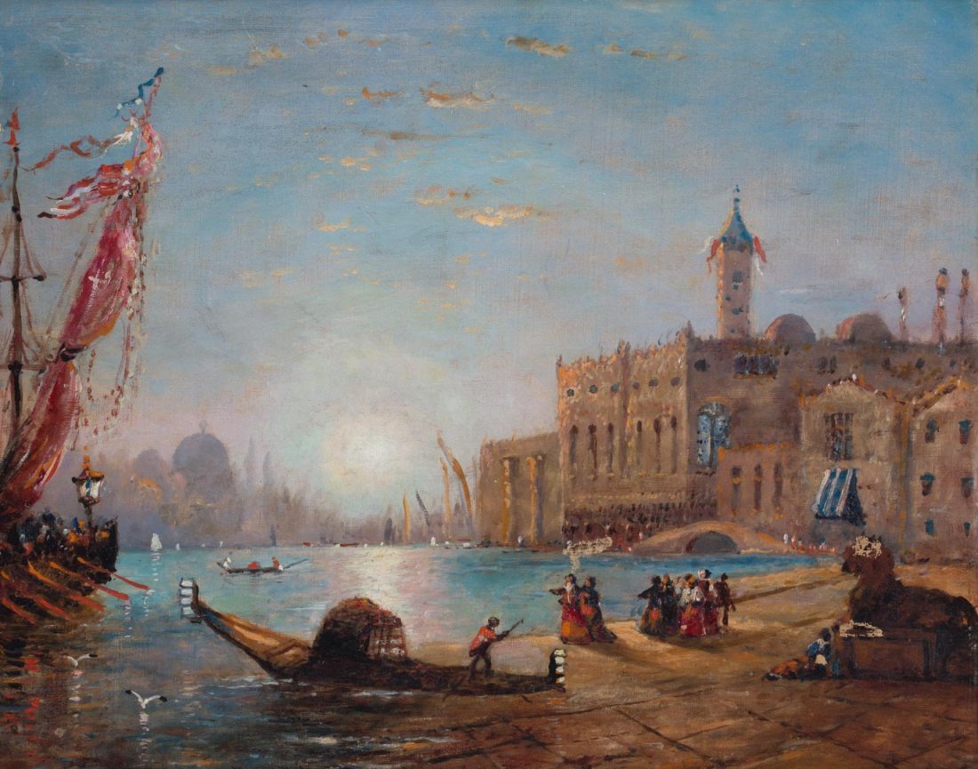 Artist Unknown, 19th c. Venice, oil on canvas (1 of 4)